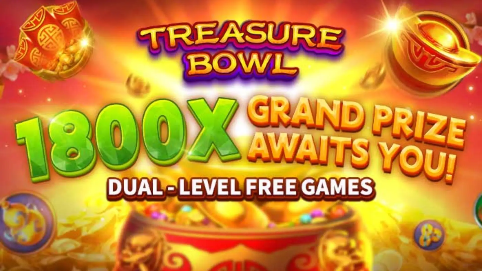 Multiplicadores Treasure Bowl 6262 - 7777x Máximo com Tigela Dourada